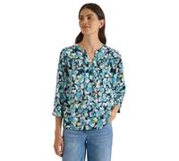 Shirtbluse CECIL, Damen, Gr. XL (44), bunt (urban dunkelblau), Stoff, 100% Viskose, gemustert, klassisch normal, Rundhals, Bündchen, Blusen, mit allover Print (73080664-XL) urban dunkelblau