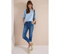 Slim-fit-Jeans CECIL, Damen, Gr. 30, Länge 24, dunkelblau wash, Jeans, 78% Baumwolle, 20% Polyester, 2% Elasthan, unifarben, 3/4-Länge, Jeans Slim-fit-Jeans, in 3/4-Länge (11864845-30) dunkelblau wash