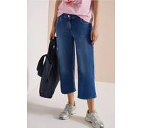 Cecil Damen 3/4 Wide Leg Jeans im Loose Fit in Blau, Gr: 25