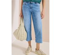 Cecil Damen 3/4 Wide Leg Jeans im Loose Fit in Blau, Gr: 29
