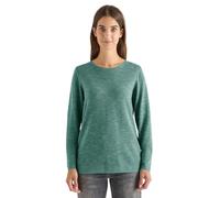 Rundhalspullover CECIL, Damen, Gr. M (40), smoky grün heather melange, Strick, Obermaterial: 60% Baumwolle, 40% Polyester, meliert, regular fit normal, Rundhals, gerader Abschluss, Pullover, mit Struk