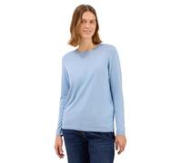 Strickpullover CECIL, Damen, Gr. L (42), blau (whisper blau melange), Strick, Obermaterial: 60% Baumwolle, 40% Viskose, unifarben, casual, normal hüftbedeckend, Rundhals, Langarm Flachstrickbündchen,