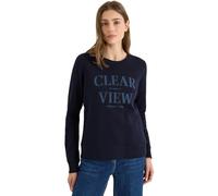Sweatshirt CECIL, Damen, Gr. XS (36), blau (urban dunkelblau), Web, 100% Baumwolle, unifarben, normal, Rundhals, Bündchen, Sweatshirts, aus reiner Baumwolle (85820768-XS) urban dunkelblau