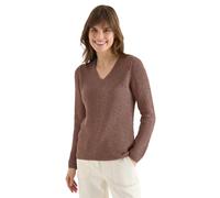 Strickpullover CECIL, Damen, Gr. M (40), light macchiato braun, Web, 75% Baumwolle, 25% Polyester, unifarben, normal normal, V-Ausschnitt, normaler Saum, Pullover Strickpullover, mit abgerundetem V-Au