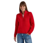 Troyer CECIL, Damen, Gr. L (42), rot (flame rot), Web, 60% Baumwolle, 40% Polyacryl, unifarben, comfort fit normal, hoch geschlossener Ausschnitt, Bündchen, Pullover Troyer, im soften Baumwoll-Mix (84