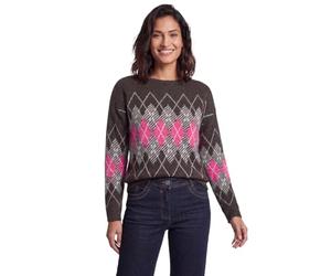 Cecil Damen 3018310 Federgarn Pullover mit Argyle-Muster (1er Pack)
