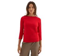 CECIL Damen 3127598 Basic Baumwollshirt U-Boot Ausschnitt, Fiery red, M