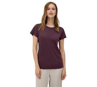 T-Shirt CECIL, Damen, Gr. XL (44), rot (mulberry rot), Jersey, Obermaterial: 50% Baumwolle, 50% Modal, unifarben, casual, normal hüftbedeckend, Rundhals, Kurzarm, Shirts, in Ausbrenner-Optik (87170165