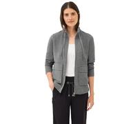 Cardigan CECIL, Damen, Gr. XL (44), sporty grau melange, Web, Stoff, 77% Baumwolle, 20% Polyester, 3% Elasthan, unifarben, casual, normal normal, hoch geschlossener Ausschnitt, Langarm abgesteppt, Str
