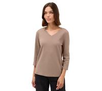Cecil Damen Basic V-Neck Shirt in Braun, Gr: XL