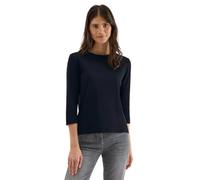 CECIL Damen 3227462 Shirt mit Rippstruktur, urban Dark Blue, Medium