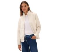 Cardigan CECIL, Damen, Gr. XS (36), beige (teddy vanilleweiß), Stoff, 100% Polyester, unifarben, casual, normal normal, hoch geschlossener Ausschnitt, Langarm abgesteppt, Strickjacken, soft und weich