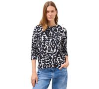 Kapuzenshirt CECIL, Damen, Gr. S (38), urban dunkelblau, Web, 48% Baumwolle, 48% Modal, 4% Elasthan, unifarben, comfort fit normal, ohne Ausschnitt, abgesteppt, Shirts, im soften Baumwoll-Mix (9496773