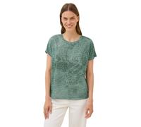 CECIL Damen 3227496 Ausbrenner Wording Shirt, Ink Green, Large