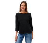 CECIL Damen 3227522 Basic RIPP-Shirt, Black, Small