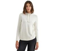Langarmshirt CECIL, Damen, Gr. S (38), vanilleweiß, Stoff, 72% Viskose, 23% Polyester, 5% Elasthan, unifarben, normal normal, hoch geschlossener Ausschnitt, abgesteppt, Shirts, mit Struktur-Muster (47