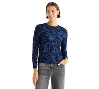 Sweater CECIL, Damen, Gr. XL (44), urban dunkelblau melange, Sweatware, Obermaterial: 67% Viskose, 28% Polyester, 5% Elasthan, animal-print, normal hüftbedeckend, Rundhals, Sweatshirts, mit Animal-Pri