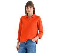 Cecil Struktur-Poloshirt Damen Cherry Tomato Orange Gr. XL (44) 95% Baumwolle 5% Elasthan