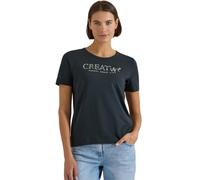 T-Shirt mit Rundhals und Glitzer-Wording