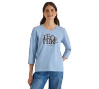 Cecil Damen 3231338 3/4-Arm Shirt mit Wording im Leo-Look (1er Pack)