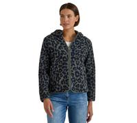 Cecil Damen 3231340 Teddy-Jacke mit Kapuze und Leo-Muster (1er Pack)