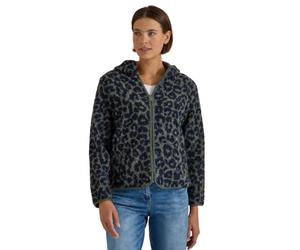 Cecil Damen 3231340 Teddy-Jacke mit Kapuze und Leo-Muster (1er Pack)