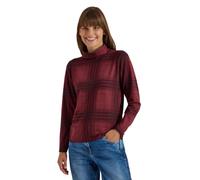 Langarmshirt CECIL, Damen, Gr. L (42), rot (rot wine), Web, 48% Baumwolle, 48% Modal, 4% Elasthan, kariert, normal normal, Rundhals, abgesteppt, Shirts Langarmshirt, aus softem Materialmix (50457940-L