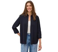 Hemdbluse CECIL, Damen, Gr. M (40), urban dunkelblau, Web, Obermaterial: 56% Viskose, 43% Polyester, 1% Elasthan, unifarben, casual, lässig geschnitten hüftbedeckend, Rundhals, 3/4-Ärmel, Blusen, mit