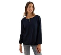 CECIL Damen 3411876 Bluse in Unifarbe, urban Dark Blue, X-Small