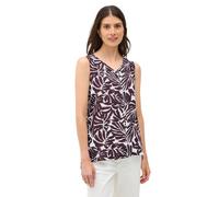 Blusentop CECIL, Damen, Gr. XXL (46), rot (mulberry rot), Web, Obermaterial: 100% Viskose, bedruckt, casual, lässig geschnitten hüftbedeckend, V-Ausschnitt, ohne Ärmel, Blusen, ärmellos, mit V-Ausschn