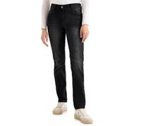 CECIL Damen 3717131 Straight Leg Jeans, Black Used Wash, 26W / 32L