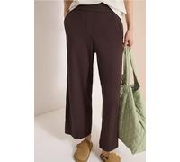 Cecil Damen 7/8 High Waist Wide Leg Jerseyhose im Loose Fit in Braun, Gr: L