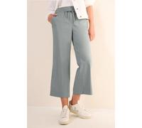 7/8-Hose CECIL "Style Neele", Damen, Gr. S (38), Länge 26, obelisk grau, Web, Obermaterial: 66% Baumwolle, 30% Polyester, 4% Elasthan, unifarben, casual, normal 7/8-Länge, Hosen, mit elastischem Bund