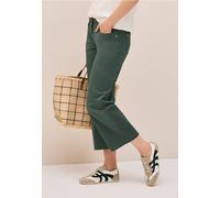 Cecil Damen 7/8 Wide Leg Hose in Grün, Gr: 34