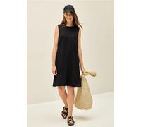 Sommerkleid CECIL, Damen, Gr. XS (36), US-Größen, schwarz, Stoff, 56% Viskose, 43% Polyester, 1% Elasthan, unifarben, normal knieumspielend, Rundhals, abgesteppt, Kleider, knielang (62287844-XS) schwa