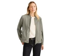 Blouson CECIL, Damen, Gr. XL (44), grün (smooth khaki), Stoff, Obermaterial: 90% Polyester, 10% Viskose; Futter: 100% Polyester, unifarben, casual, gerade normal, hoch geschlossener Ausschnitt, Langar
