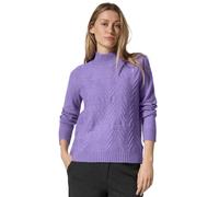 Cecil Damen Jaquard Pullover in Unifarbe in Lila, Gr: XXL