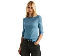 Cecil Damen B317389 Basic Baumwollshirt U-Boot Ausschnitt, Adriatic Blue,S