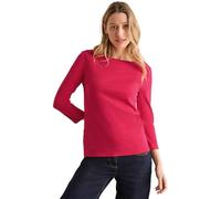 Cecil Damen B317389 Basic T-Shirt In Unifarbe, Granita Red,XS