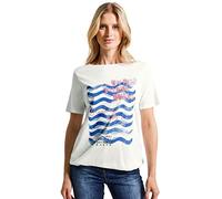 Cecil Damen B320157 Kurzarmshirt, Vanilla White, XS EU