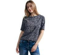 Cecil Damen B320999 Kurzarmshirt mit Wording, universal Blue, S