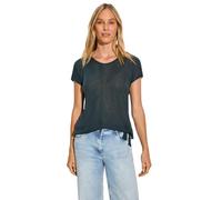 Cecil Damen B321758 Geripptes Burn-Out T-Shirt, Fir Green, L