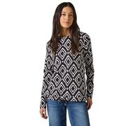 CECIL Damen B322270 Bedrucktes Langarmshirt, Deep Charcoal Grey, L EU
