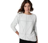 Cecil Damen B322389 Big Featheryarn Jacquard T-Shirt, Vanilla White,XL