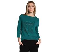 Cecil Damen B322480 Shirt Mit Glitzer-Motiv, Petrol Green,S