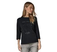 Cecil Damen B322480 Shirt Mit Glitzer-Motiv, Schwarz,S