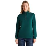 CECIL Damen B322483 Shirt Mit Troyer-Kragen, Petrol Green, S EU