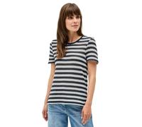 CECIL Damen B323520 Gestreiftes Ajour T-Shirt, Urban Navy Blue, XL