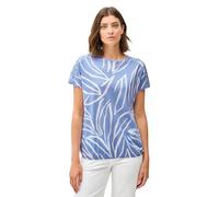 T-Shirt CECIL, Damen, Gr. XXL (46), deep pastel blau, Obermaterial: 50% Baumwolle, 50% Modal, bedruckt, casual, regular fit taillenbedeckt, U-Boot-Ausschnitt, Kurzarm, Shirts, mit All-Over Print (3817