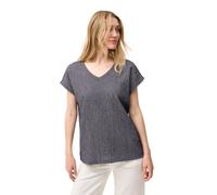 CECIL Damen B323557 Shirt mit Crepe-Struktur, Urban Navy Blue, XL